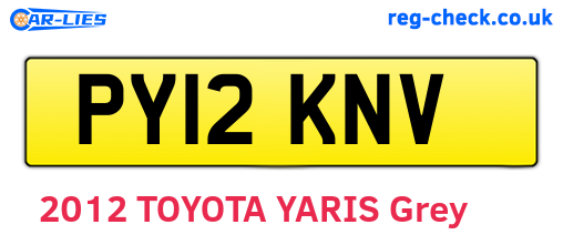 PY12KNV are the vehicle registration plates.