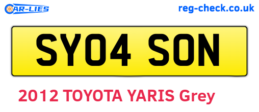 SY04SON are the vehicle registration plates.