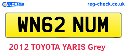 WN62NUM are the vehicle registration plates.