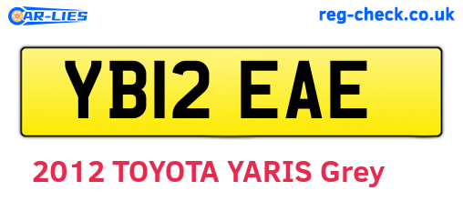 YB12EAE are the vehicle registration plates.