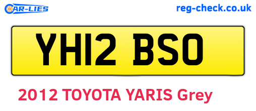 YH12BSO are the vehicle registration plates.