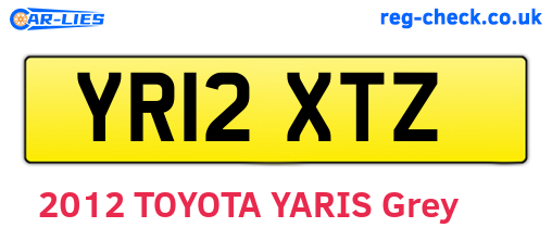 YR12XTZ are the vehicle registration plates.