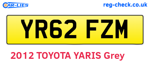 YR62FZM are the vehicle registration plates.