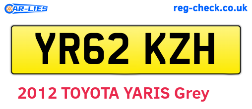 YR62KZH are the vehicle registration plates.