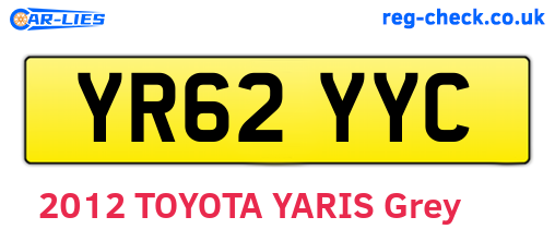 YR62YYC are the vehicle registration plates.