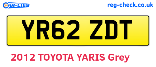 YR62ZDT are the vehicle registration plates.