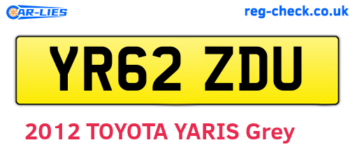 YR62ZDU are the vehicle registration plates.