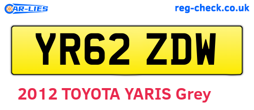 YR62ZDW are the vehicle registration plates.