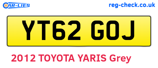 YT62GOJ are the vehicle registration plates.