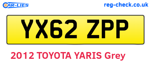 YX62ZPP are the vehicle registration plates.