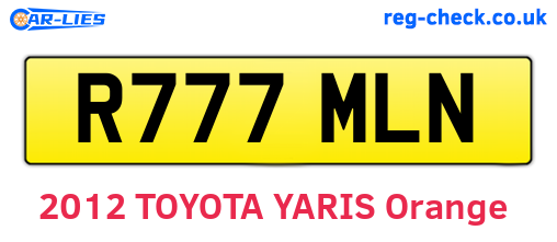 R777MLN are the vehicle registration plates.