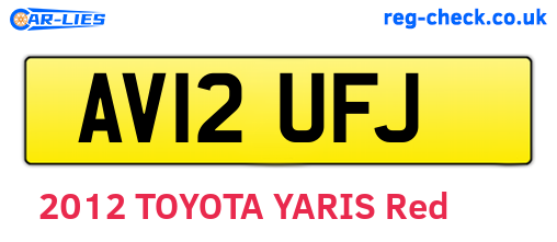 AV12UFJ are the vehicle registration plates.