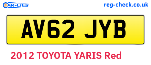 AV62JYB are the vehicle registration plates.
