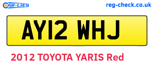 AY12WHJ are the vehicle registration plates.