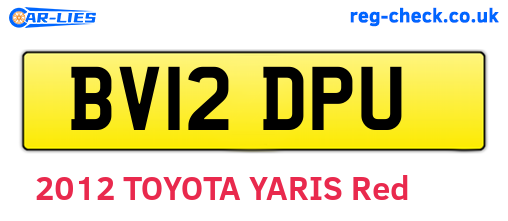 BV12DPU are the vehicle registration plates.