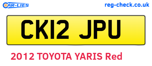 CK12JPU are the vehicle registration plates.