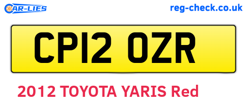 CP12OZR are the vehicle registration plates.