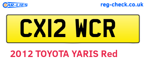 CX12WCR are the vehicle registration plates.