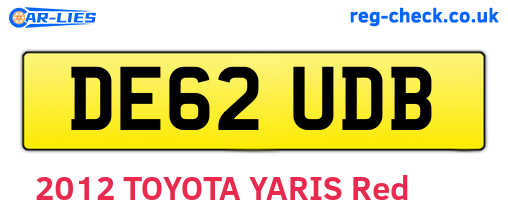 DE62UDB are the vehicle registration plates.
