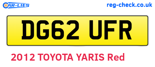 DG62UFR are the vehicle registration plates.