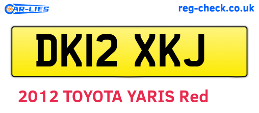 DK12XKJ are the vehicle registration plates.