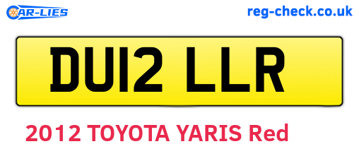 DU12LLR are the vehicle registration plates.
