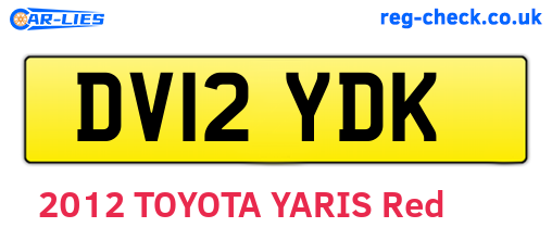 DV12YDK are the vehicle registration plates.