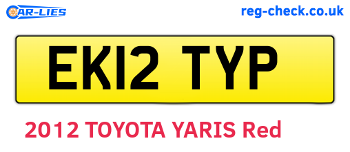 EK12TYP are the vehicle registration plates.