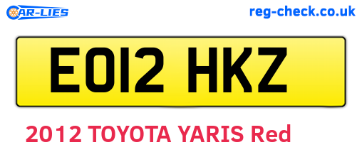 EO12HKZ are the vehicle registration plates.