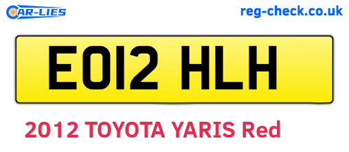 EO12HLH are the vehicle registration plates.