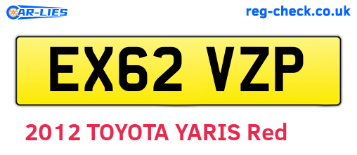 EX62VZP are the vehicle registration plates.