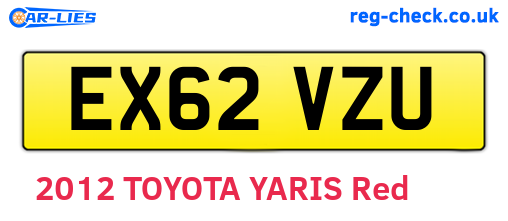 EX62VZU are the vehicle registration plates.