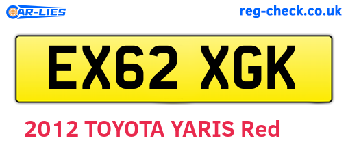 EX62XGK are the vehicle registration plates.