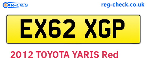 EX62XGP are the vehicle registration plates.