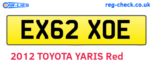 EX62XOE are the vehicle registration plates.