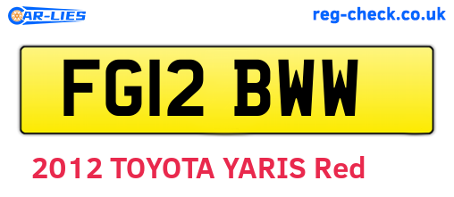 FG12BWW are the vehicle registration plates.