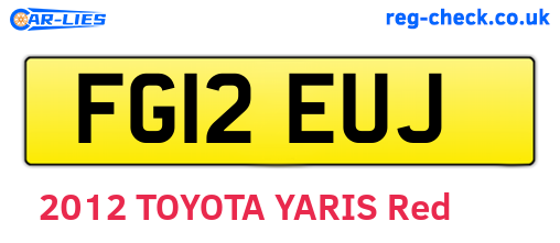 FG12EUJ are the vehicle registration plates.