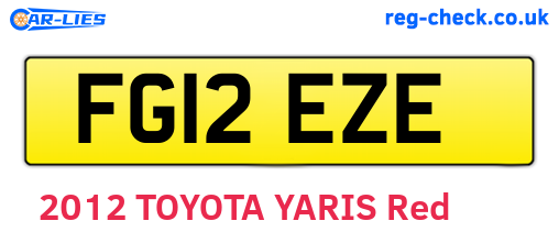 FG12EZE are the vehicle registration plates.