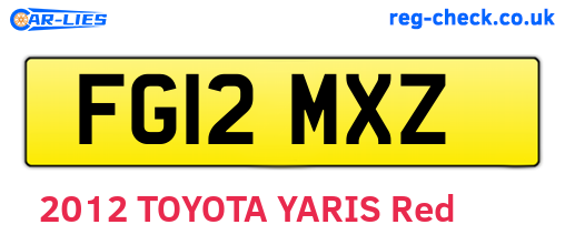 FG12MXZ are the vehicle registration plates.