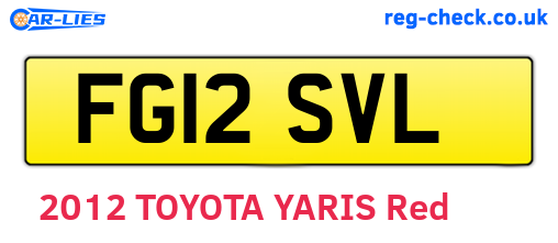 FG12SVL are the vehicle registration plates.