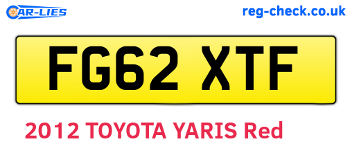 FG62XTF are the vehicle registration plates.