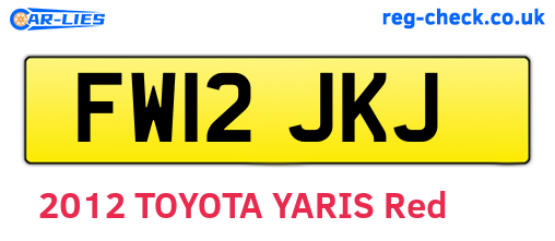 FW12JKJ are the vehicle registration plates.