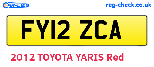 FY12ZCA are the vehicle registration plates.