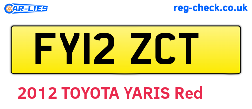FY12ZCT are the vehicle registration plates.