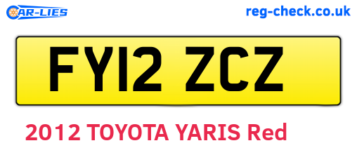 FY12ZCZ are the vehicle registration plates.