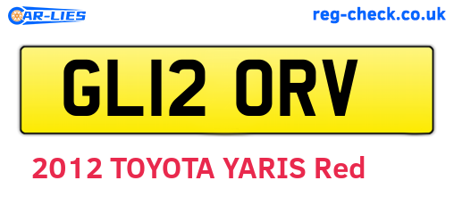 GL12ORV are the vehicle registration plates.