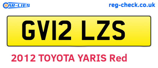 GV12LZS are the vehicle registration plates.