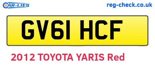 GV61HCF are the vehicle registration plates.