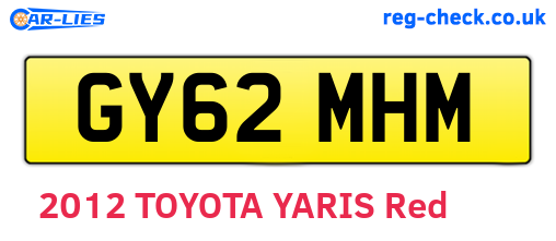 GY62MHM are the vehicle registration plates.