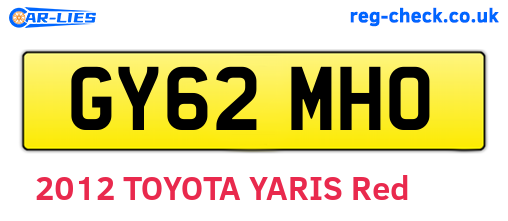 GY62MHO are the vehicle registration plates.
